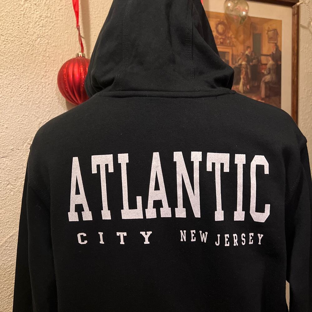 Atlantic City New Jersey Black Pullover Sweatshirt Hoodie Unisex Size S - Picture 7 of 9